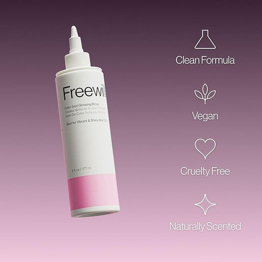 Freewill Color Seal Glossing Rinse, Gloss Treatment for Preserving Hair Color and Restoring Shine to Color-Treated Hair, Helps with Frizz Control, 8.5 oz