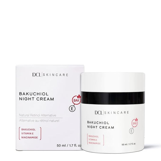 DCL Skincare Bakuchiol Night Cream Natural Retinol Alternative with Niacinamide and Vitamin E, 1.7 mL