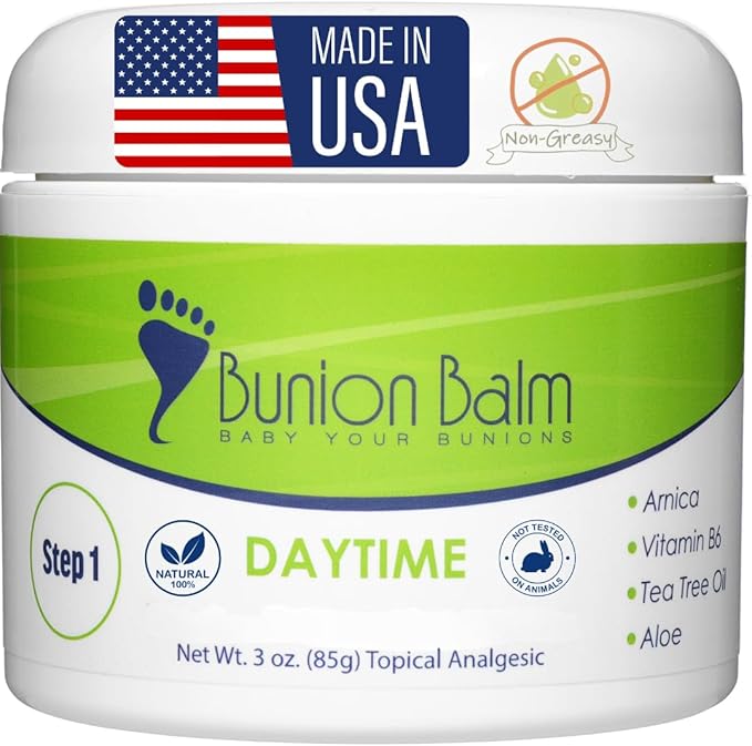 Bunion Balm 2 Step Soothing Bunion Kit. Natural Daytime Hallux Valgus Comfort Cream & Nighttime Moisturizing & Healing Lotion for Aching Bunions & Dry Cracked Skin