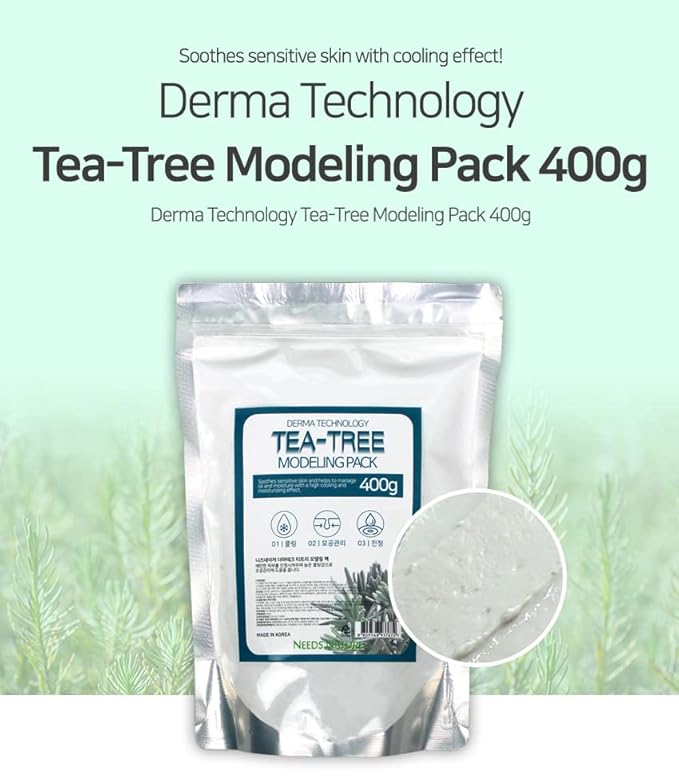 NEEDS NATURE Derma Tech Tea-tree Modeling Pack 400g + Pack Tool Set