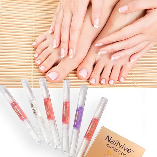 Nailvive Six Pens Cuticle oil Revitalizing Oils unique natural complex of rich oils to provide moisture, protect nourish dry brittle cracked cuticles, nails, and skin (CUTICLE OIL 6X PACK)