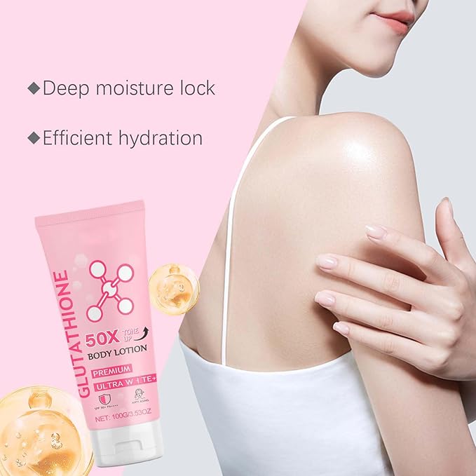 2PCS Glutathione 50x Tone Up Body Lotion, Glutathione Body Cream, Moisturizing and Soft Skin Body Lotion for Women and All Skin Types