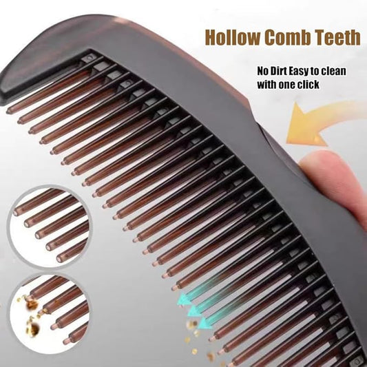 Dandruff comb, Removes Dandruff and Dirt for Women and Men, Massage Comb, Protect Scalp, Hollow Design, Clean up Oily Hair (Dark Brown)