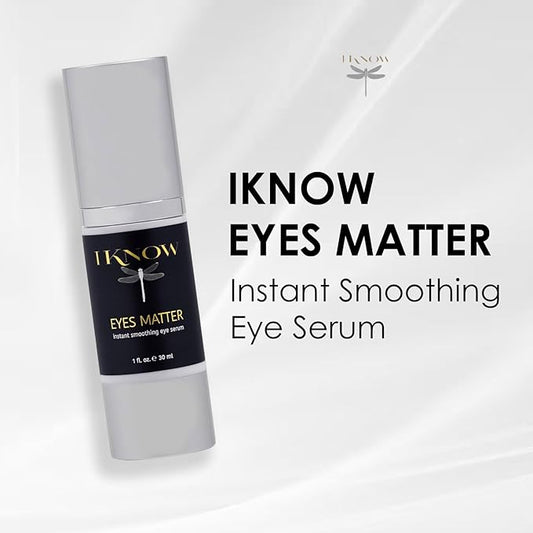 IKNOW EYES MATTER Instant Smoothing Eye Serum, Rapid Wrinkle Reducer, Rejuvenating, Brightening Treatment for Fine Lines, Puffiness & Dark Circles, (1oz)