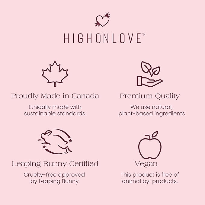 HIGHONLOVE Natural Body Oil with Hemp Seed, Grape Seed, and Vitamin E Oil - Moisturizing Body Oil, Non-Greasy, Glowy Finish (120 ml) (Decadent White Chocolate)