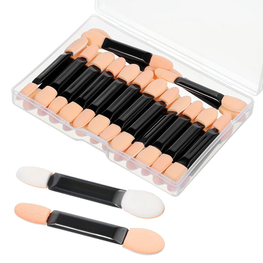 50 Pcs Disposable Eyeshadow Applicators Makeup Applicator Sticks Black Eye Shadow Applicators Dual Sides Disposable Eyeshadow-Applicators for Women Cosmetic Tool