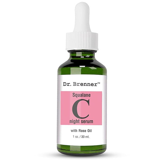 Vitamin C Serum (Tetrahexyldecyl Ascorbate) Night Oil Treatment With Squalane and Pure Rose Oil for Firmer, Glowing Skin, by Dr. Brenner 1 oz.