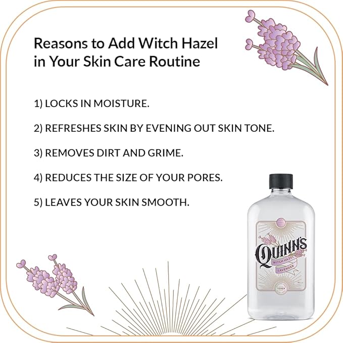 Quinn’s Alcohol Free Witch Hazel with Aloe Vera 16 Ounce (Lavender)