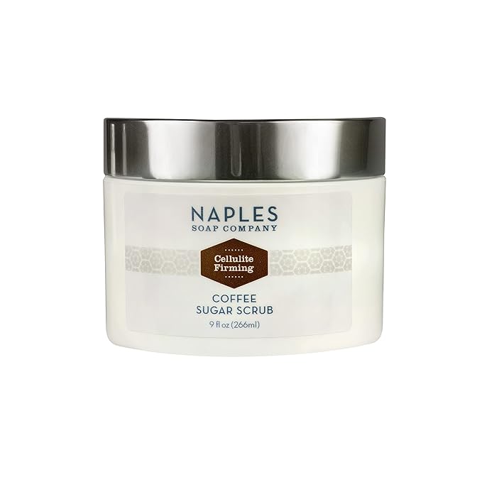 Naples Soap Company Cellulite Firming Coffee Sugar Scrub – Natural Exfoliating and Hydrating Body Scrub for Soft, Radiant Skin – Gluten Free, No Harmful Ingredients, 9 oz