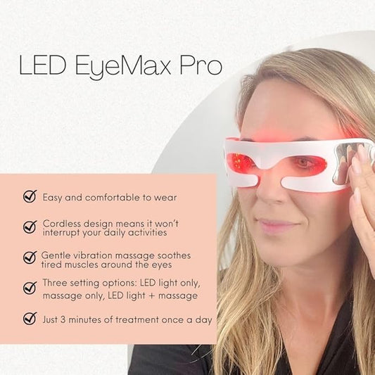 LED EyeMax Pro: Boost Collagen, Reduce Wrinkles + Puffiness and Firm Skin with State-of-The-Art LED Light Therapy Technology