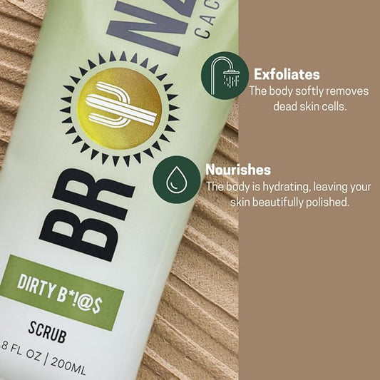 Dirty B*!@S Exfoliating Body Scrub - Ultra Fine Exfoliating Scrub for Flawless Tan - Removes Dead Skin & Rough Patches - Pre-Tan Prep for Smooth Skin - Body Scrubs for Women and Men