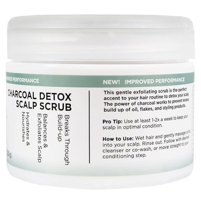 Unwash Charcoal Detox Scalp Scrub - Detoxify, Exfoliate, & Rebalance Hair & Scalp, Removes Build-Up, For Dry, Itchy Scalps Paraben Free, 8.82 oz