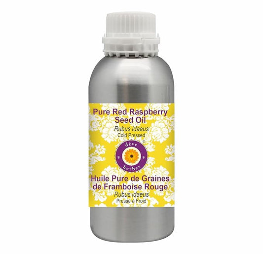 Deve Herbes Pure Red Raspberry Seed Oil (Rubus idaeus) Cold Pressed 630ml (21 oz)
