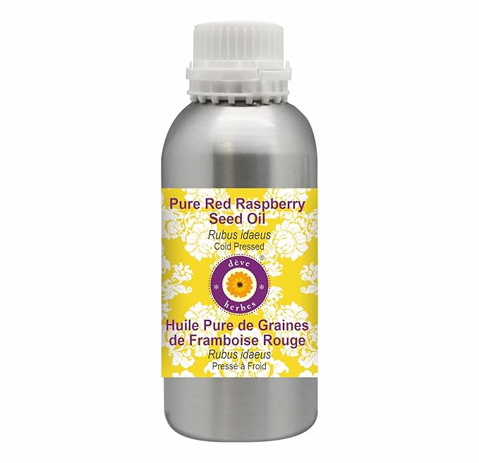 Deve Herbes Pure Red Raspberry Seed Oil (Rubus idaeus) Cold Pressed 1250ml (42 oz)
