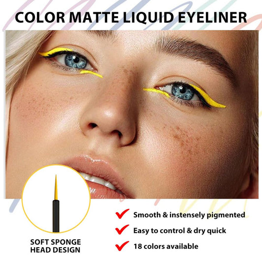 evpct 1Pcs Yellow Liquid Eyeliner Makeup Waterproof Yellow Eye Liners for Women, Eyes Wing Eyeliner Stamps Shapes Colored Eyeliner delineador de ojos a prueba de agua contra el agua blanco para ojos