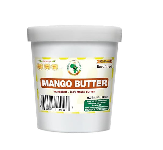 Authentic Raw Mango Butter | Butter | For DIY Face, Body, Hands | Unrefined | 100% Pure| Organic from Africa | Resealable Bag | tub