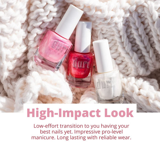 duri 536 Celebrity Scandal Nail Polish, Frosted Metallic Silver, Full Coverage, Fast Drying, Glossy, Lasting, 0.45 Fl Oz