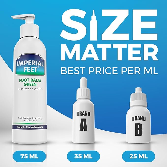 Imperial Feet Foot Balm Green - 150ml Non-Sticky Cream for Dry Feet & Cracked Skin - Aloe Vera Moisturizer for Diabetics - Soothing Hydration & Dryness Skin Repair for Hands, Feet, Legs & Overall Care