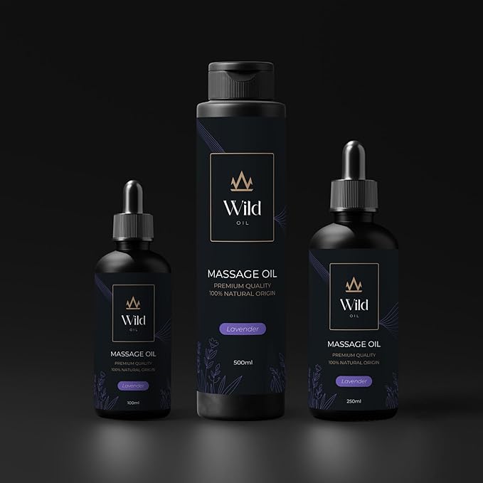 Luxurious Massage Oil Mineral, Grape Seed, Jojoba & Lavender Skin Moisturization Hair Nourishment Hydration, Elasticity, Vegan & Natural (100ml, Lavender)