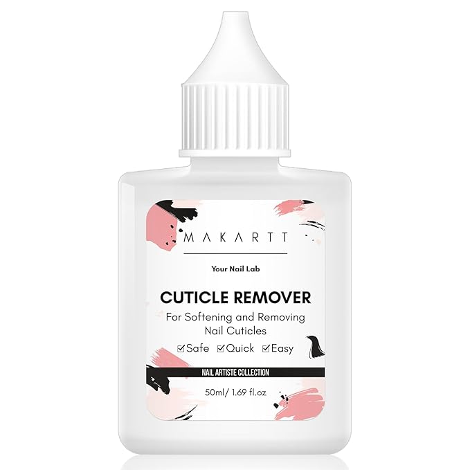 Makartt Cuticle Remover Liquid, 50ml Professional Instant Softener Cream for Dry Cuticles, Salon-Quality Nail Care Dissolver for Manicure & Pedicure Use