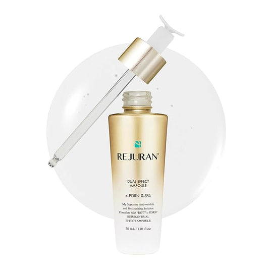 REJURAN Dual Effect Ampoule, DOT™ DUAL c-PDRN® - Rejuvenating Face Serum for Radient Glass Skin, Wrinkle and Fine Line Treatment, Firming, and Deep Hydration, Korean Skincare (1.01 fl oz)
