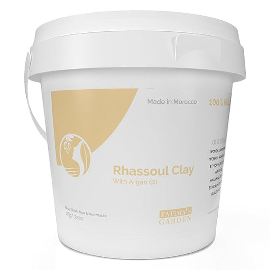 Fatima's Garden Rhassoul Clay with Argan & Eucalyptus - Detox & Soften, 1Kg