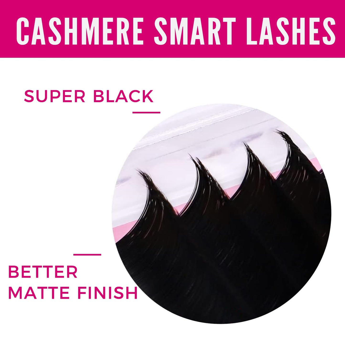 VEYES INC Cashmere Smart Fan Lash Extensions 0.03 0.05 0.07 C/CC/D Curl 8-20mm Mixed & Single Length, Super Matte Black Volume Lashes, Professional Supplies for Lash Techs (0.03 C 15-20mm)