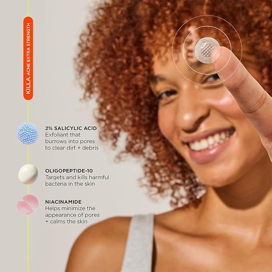 ZitSticka Extra Strength Killa Acne Patches for Face - World's Most Potent Pimple Patch with Fast-Acting Microdarts - Starts Working within 2 Hours for Deep, Early-Stage Zits & Blemish - 4 Count