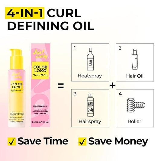 Styling & Curl Defining Oil Serum | 24-Hour Touchable Hold Hair Oil for Natural & Styled Curly Hair l Heat Thermal Protection, Creates Smooth, Shiny, Lightweight Hair