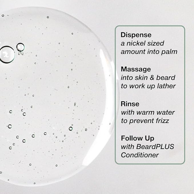 ZEUS BeardPLUS Shampoo for Men, Premium Beard Wash for Enhanced Growth, Thicker & Stronger Facial Hair with Biotin & Caffeine (Made in USA) 6 oz.