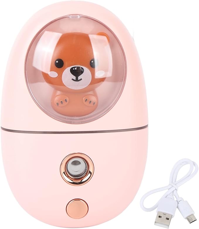 Facial Mist Sprayer, Cute Animal Mini Face Steamer Portable Facial Mist Sprayer Facial Steamer for Travelling 35ml 500mah ()