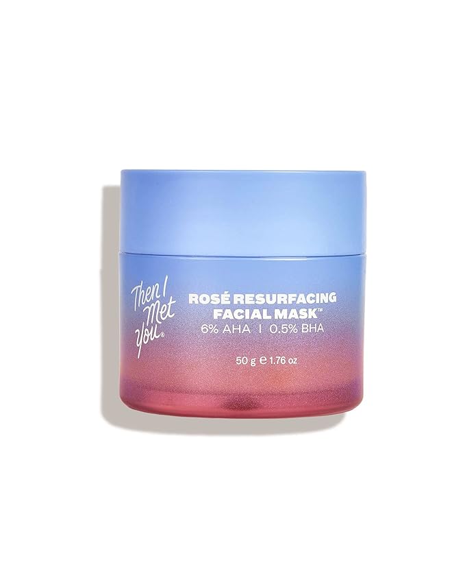 Then I Met You Rosé Resurfacing Facial Mask, Nourishing & Brightening Face Treatment with AHA, BHA & Resveratrol, Vegan & Clean Skincare, 1.76 oz