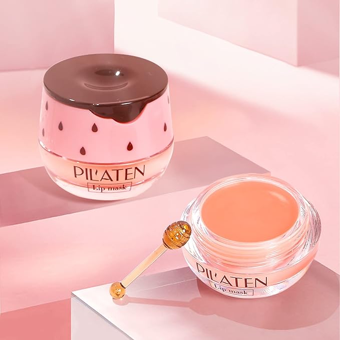 Honey Pot Propolis Lip Mask - 4 Pack (2 Honey + 2 Strawberry) Hydrating Moisturizer for Dry, Cracked Lips