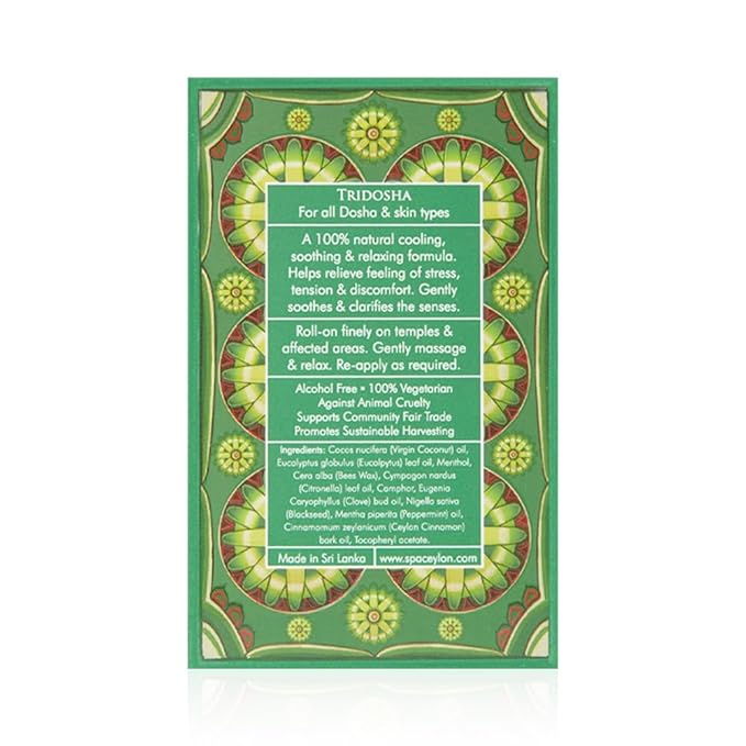 SPA CEYLON Peace Soothing Balm Roll On | Instant Cooling Relief | Silicone-Free & Paraben-Free for | All Skin Types