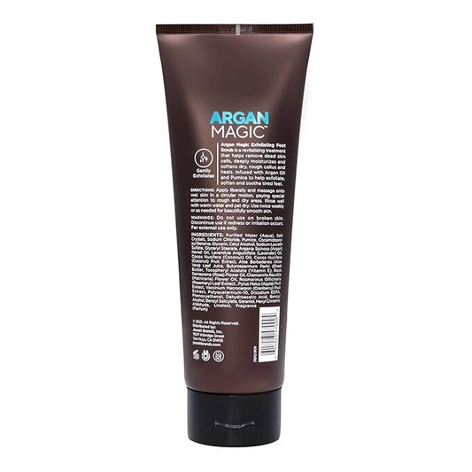 Argan Magic Exfoliating Foot Scrub for Rough & Calloused Feet and Heels - Smooths and Softens Dry Feet | Removes Dead Skin | With Argan Oil & Pumice | Paraben Free (8 oz)
