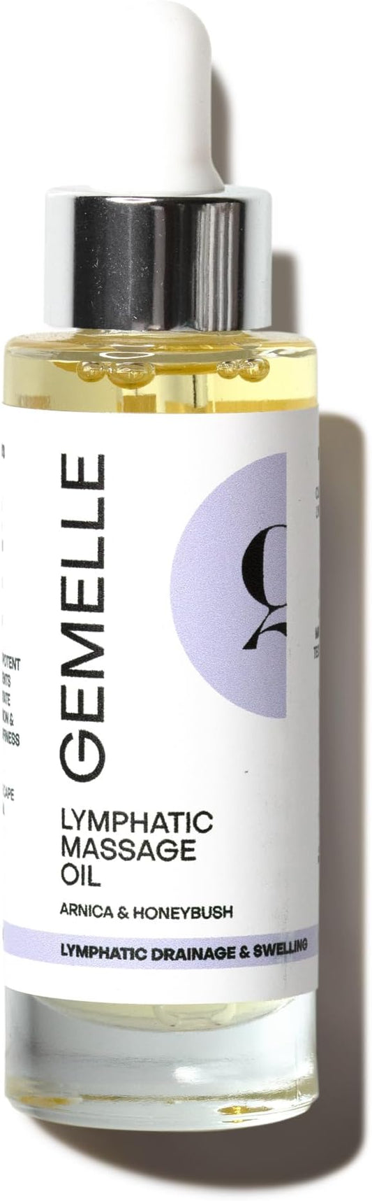 GEMELLE Lymphatic Massage Oil | 6X Award Winner | Detox Rituals, Beauty, Puffiness & Swelling | Arnica & Honeybush | Paraben-Free, Luxury Botanical Skin Care 30ml