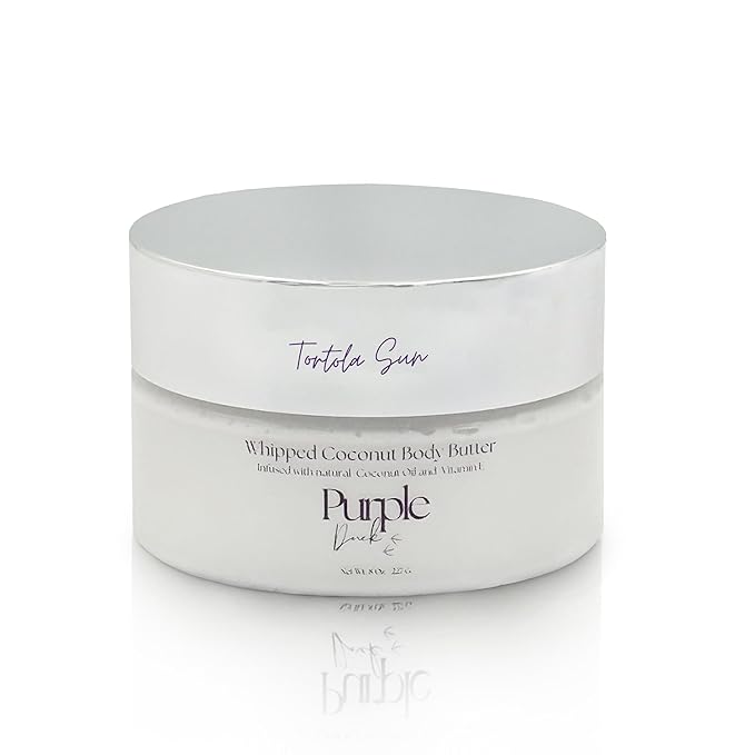 Thick Whipped Body Butter for Women – Moisturizer with Organic Coconut Oil, shea butter & Vitamin E – Silky Hydrating Body Butter for Soft, Smooth Skin - Tortola Sun 8 Oz