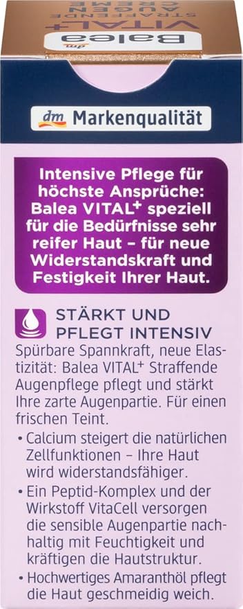 Balea Eye cream VITAL + Firming Eye Cream, 15 ml (Age: +50)