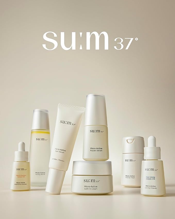 SU:M Micro-Active Toning Ampoule (0.5 fl oz) - High Potency Serum for Immediate and Firming, All Skin Types, Korean Skin Care. Pure Vitamin C & E, Niacinamide.