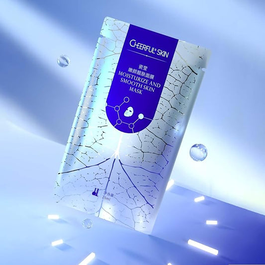 Cheerful Skin Plant Extract Face Moisturizing Smoothing Mask - Hydrating Spa Facial Treatment with Centella Asiatica, Magnolia Liliflora flower, Collagen, 25ml Each (1 Sheet)