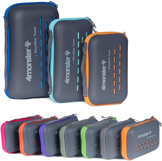 4Monster Camping Towels Super Absorbent, Fast Drying Microfiber Travel Towel, Quick Dry Ultra Soft Compact Gym Towel for Swimming Beach Hiking Yoga Travel Sports Backpack (20.00" x 12.00", Gray)