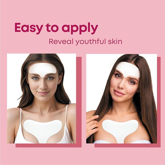 Bayside Forehead & Chest Wrinkle Patches Set | Hyaluronic Acid, Collagen & Vitamin E | Overnight Smoothing Treatment for Fine Lines & Wrinkles | Non-Invasive, Skin-Friendly Rejuvenating Care