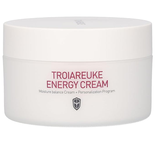 TROIAREUKE Energy Cream, Moisturizing Facial Night Cream with Bifida, Galactomyces, and Peptides For Dry, Dehydrated, and Combination Skin, Korean Skin Care
