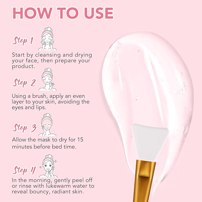 Collagen Overnight Wrapping Peel Off Facial Mask, Collagen Night Wrapping Mask, Collagen Deep Hydrating Anti Wrinkle Lifting Mask for All Skin Types,Firming&Elasticity Sleeping Mask (Brush Included)