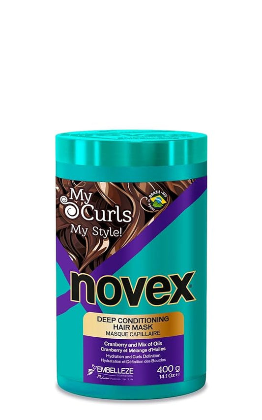 NOVEX My Curls Memorizer Deep Conditioning Hair Mask Cream Treatment 14oz - Enhanced with a Mix of Oils and Cranberry Extract (Suitable for All Curls)