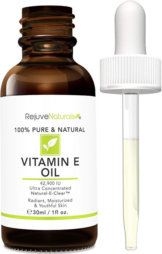 Vitamin E Oil - 100% Pure & Natural, 42,900 IU. Repair Dry, Damaged Skin from Surgery & Acne, Age Spots & Wrinkles. Boost Collagen for Moisturized, Youthful-looking Skin. d-alpha tocopherol