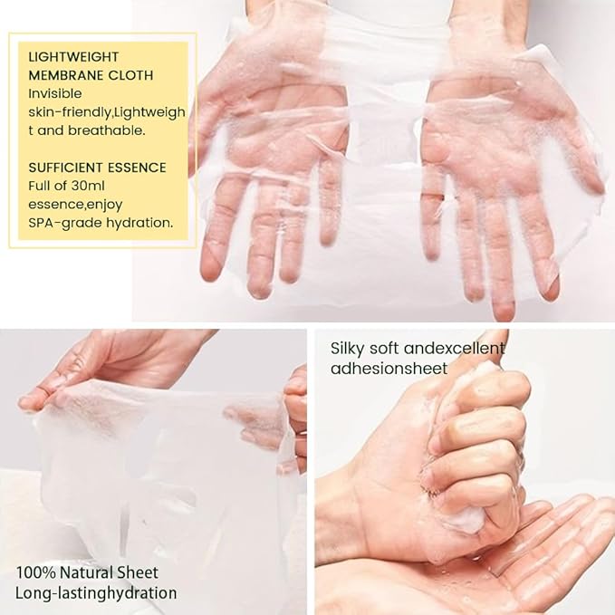 Snail Face Masks Skincare,Facial Mask Skin Care Korean,Nourish,Deep Moisturizing,Atural Skin Care Spa Face Mask,Hydrating Smoothing Face Masks for Women Men,for All Skin Types 6 Pack