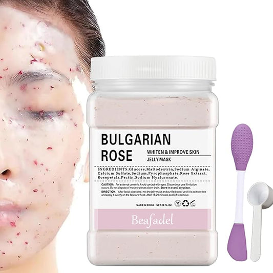 Jelly Mask Powder for Professional Facials Care,Hyalorunic Acid Moisturizing Hydro Face Jelly Peel Off Mask, Hydrating Gel Face Masks with Double-ended Silicone Brush, 23 Fl Oz (Hyaluronic acid)
