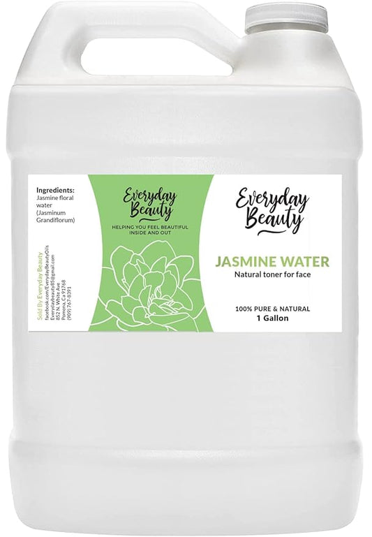 Jasmine Water Facial Toner - Bulk 1 Gallon - All Natural Hydrating Spray Mist for Face and Hair - 100% All Natural Jasmine Water Hydrosol