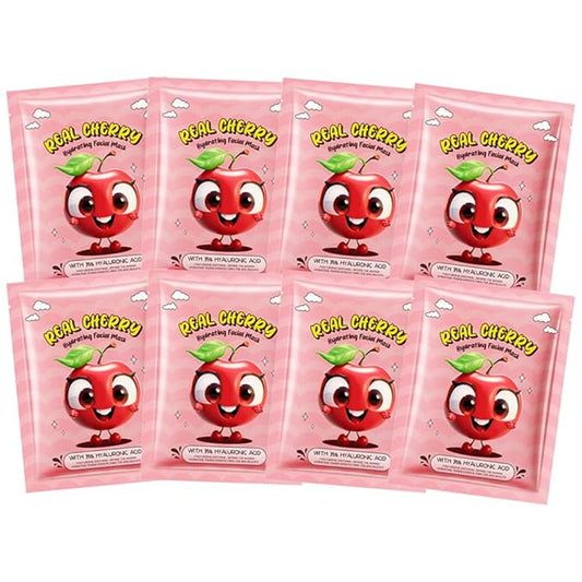 8 Pack Fruit Facial Mask Set – Hydrating & Brightening Combo Face Masks for All Skin Types, Natural Sheet Masks Gift Set, Hypoallergenic Spa Skincare for Women/Men, Soothe Sensitive Skin (8 Pcs-Set03)